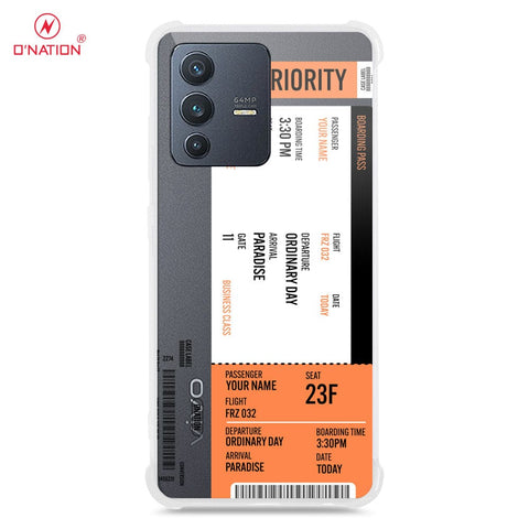 Vivo V23 5G Cover - Personalised Boarding Pass Ticket Series - 5 Designs - Clear Phone Case - Soft Silicon Borders