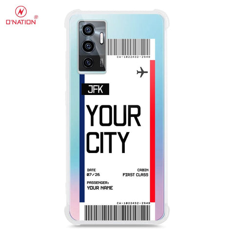 Vivo S10e Cover - Personalised Boarding Pass Ticket Series - 5 Designs - Clear Phone Case - Soft Silicon Borders