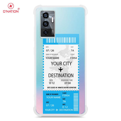 Vivo S10e Cover - Personalised Boarding Pass Ticket Series - 5 Designs - Clear Phone Case - Soft Silicon Borders