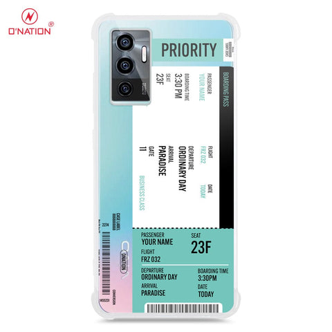 Vivo S10e Cover - Personalised Boarding Pass Ticket Series - 5 Designs - Clear Phone Case - Soft Silicon Borders