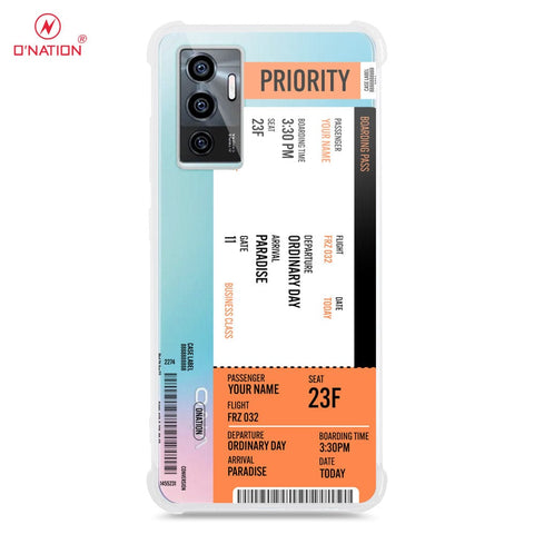 Vivo S10e Cover - Personalised Boarding Pass Ticket Series - 5 Designs - Clear Phone Case - Soft Silicon Borders