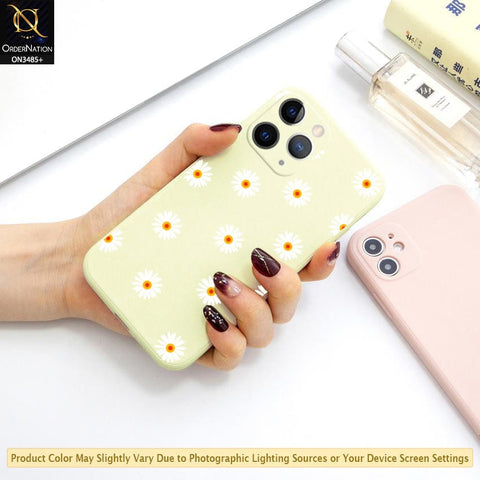 iPhone 11 Pro Max Cover - ONation Daisy Series - HQ Liquid Silicone Elegant Colors Camera Protection Soft Case