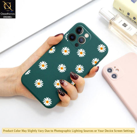 iPhone 12 Pro Max Cover - ONation Daisy Series - HQ Liquid Silicone Elegant Colors Camera Protection Soft Case