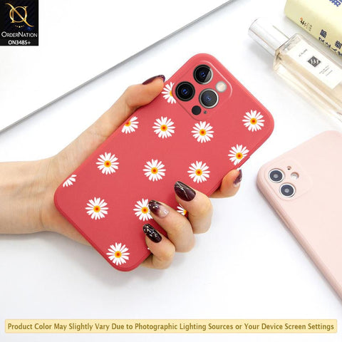 iPhone 12 Pro Max Cover - ONation Daisy Series - HQ Liquid Silicone Elegant Colors Camera Protection Soft Case