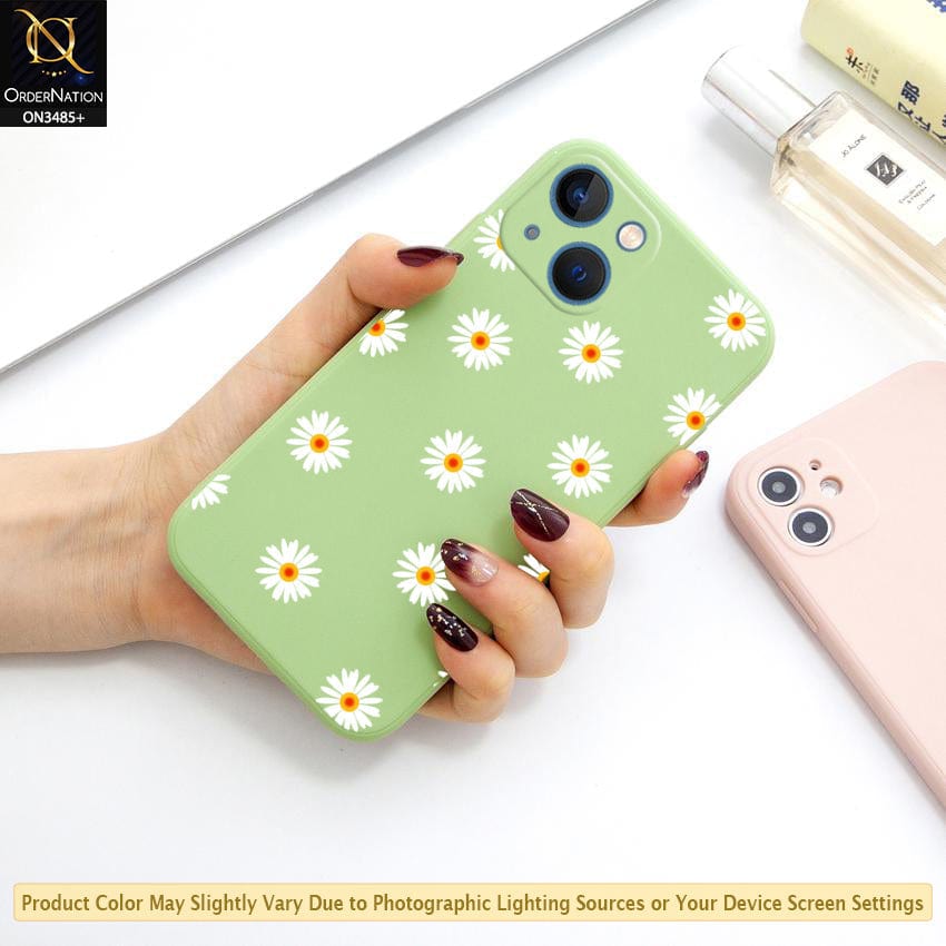 iPhone 14 Cover - ONation Daisy Series - HQ Liquid Silicone Elegant Colors Camera Protection Soft Case