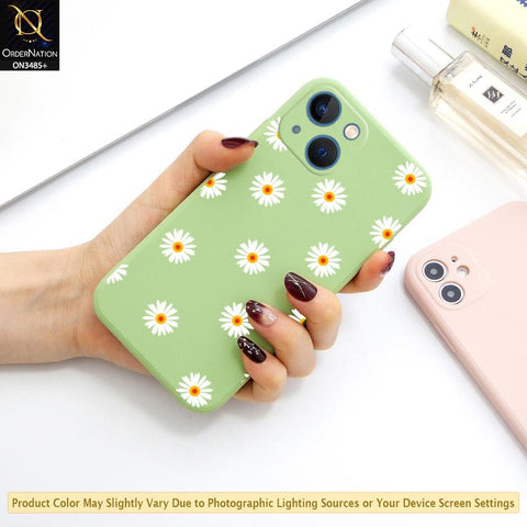 iPhone 14 Plus Cover - ONation Daisy Series - HQ Liquid Silicone Elegant Colors Camera Protection Soft Case