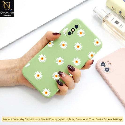 iPhone XS Max Cover - ONation Daisy Series - HQ Liquid Silicone Elegant Colors Camera Protection Soft Case