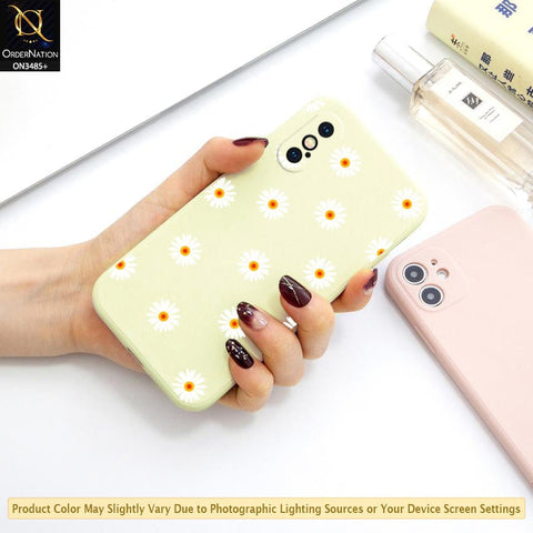 iPhone XS Max Cover - ONation Daisy Series - HQ Liquid Silicone Elegant Colors Camera Protection Soft Case