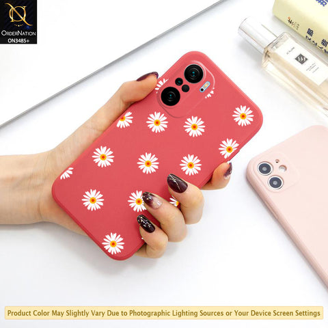 Xiaomi Redmi K40 Pro Cover - ONation Daisy Series - HQ Liquid Silicone Elegant Colors Camera Protection Soft Case