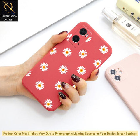 Oppo A36 Cover - ONation Daisy Series - HQ Liquid Silicone Elegant Colors Camera Protection Soft Case