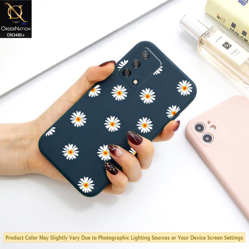 Oppo A74 Cover - ONation Daisy Series - HQ Liquid Silicone Elegant Colors Camera Protection Soft Case