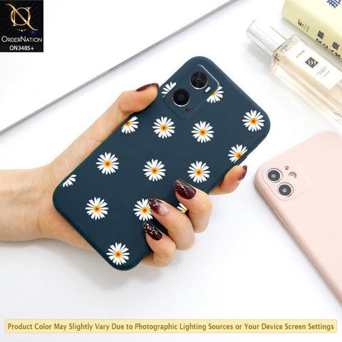 Oppo A76 Cover - ONation Daisy Series - HQ Liquid Silicone Elegant Colors Camera Protection Soft Case