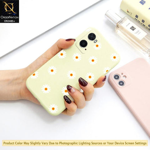 Oppo A76 Cover - ONation Daisy Series - HQ Liquid Silicone Elegant Colors Camera Protection Soft Case