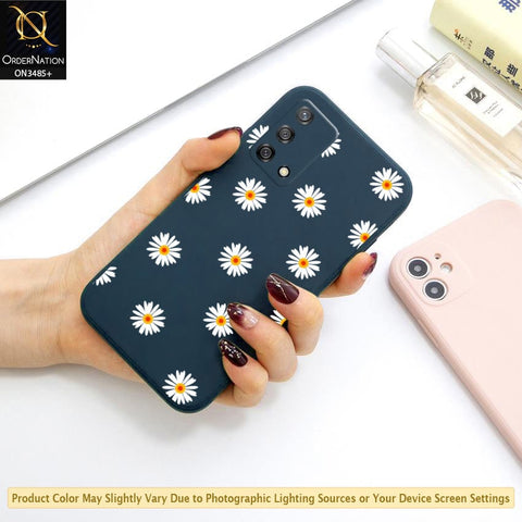 Oppo A95 Cover - ONation Daisy Series - HQ Liquid Silicone Elegant Colors Camera Protection Soft Case