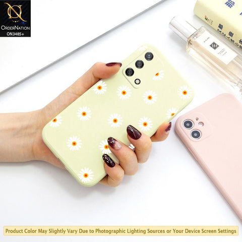 Oppo A95 Cover - ONation Daisy Series - HQ Liquid Silicone Elegant Colors Camera Protection Soft Case