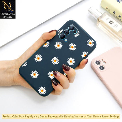 Oppo Reno 5 5G Cover - ONation Daisy Series - HQ Liquid Silicone Elegant Colors Camera Protection Soft Case