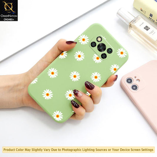 Xiaomi Poco X3 Cover - Light Green - ONation Daisy Series - HQ Liquid Silicone Elegant Colors Camera Protection Soft Case ( Fast Delivery )