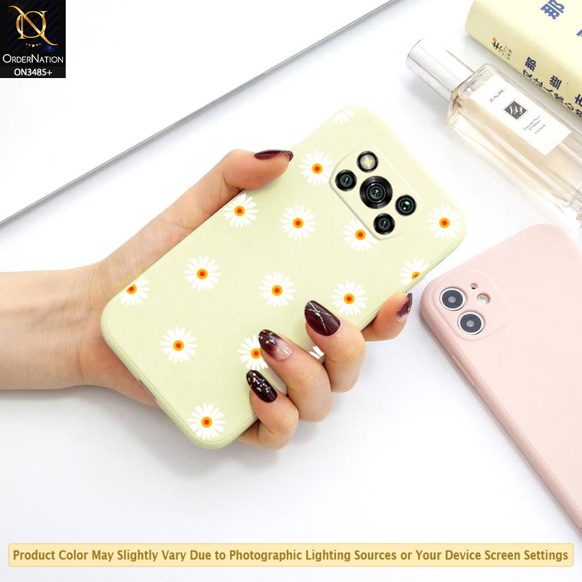 Xiaomi Poco X3 Cover - ONation Daisy Series - HQ Liquid Silicone Elegant Colors Camera Protection Soft Case