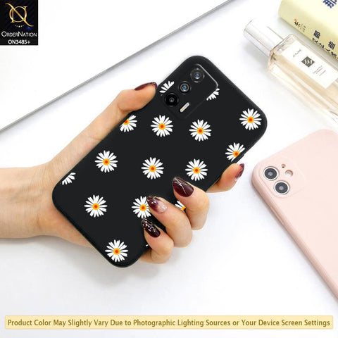 Realme GT 5G Cover - ONation Daisy Series - HQ Liquid Silicone Elegant Colors Camera Protection Soft Case