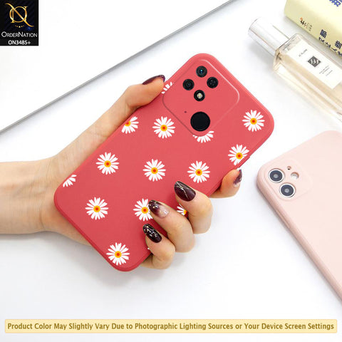 Xiaomi Redmi 10C Cover - ONation Daisy Series - HQ Liquid Silicone Elegant Colors Camera Protection Soft Case