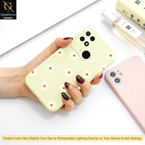 Xiaomi Redmi 10C Cover - ONation Daisy Series - HQ Liquid Silicone Elegant Colors Camera Protection Soft Case