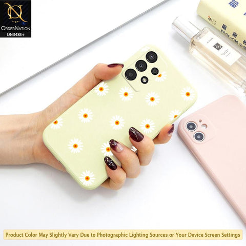 Samsung Galaxy A23 Cover - ONation Daisy Series - HQ Liquid Silicone Elegant Colors Camera Protection Soft Case