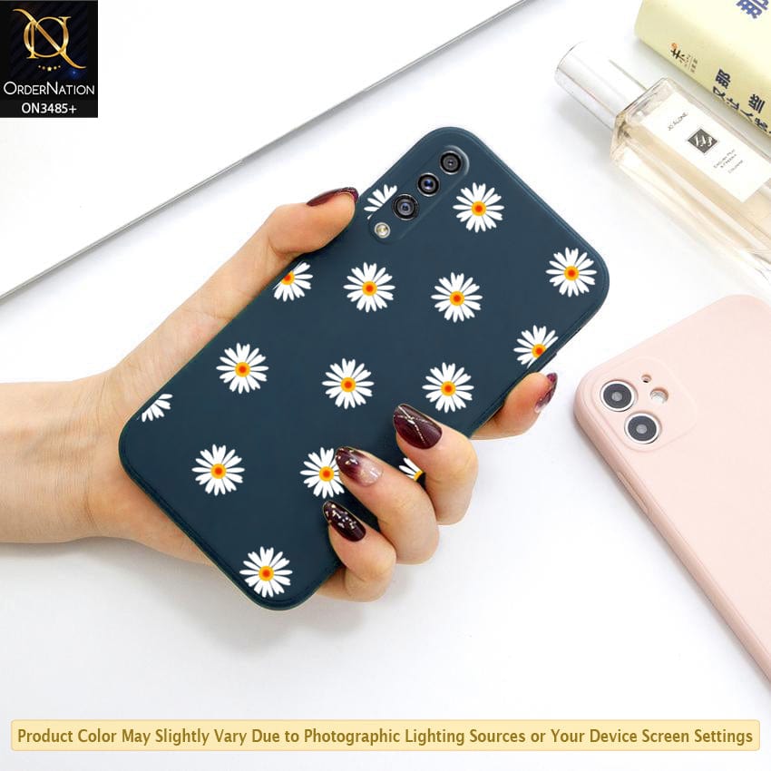 Samsung Galaxy A30s Cover - ONation Daisy Series - HQ Liquid Silicone Elegant Colors Camera Protection Soft Case