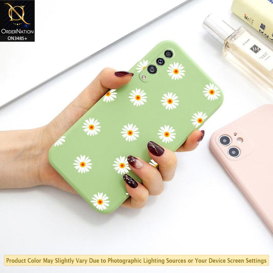 Samsung Galaxy A50s Cover - ONation Daisy Series - HQ Liquid Silicone Elegant Colors Camera Protection Soft Case