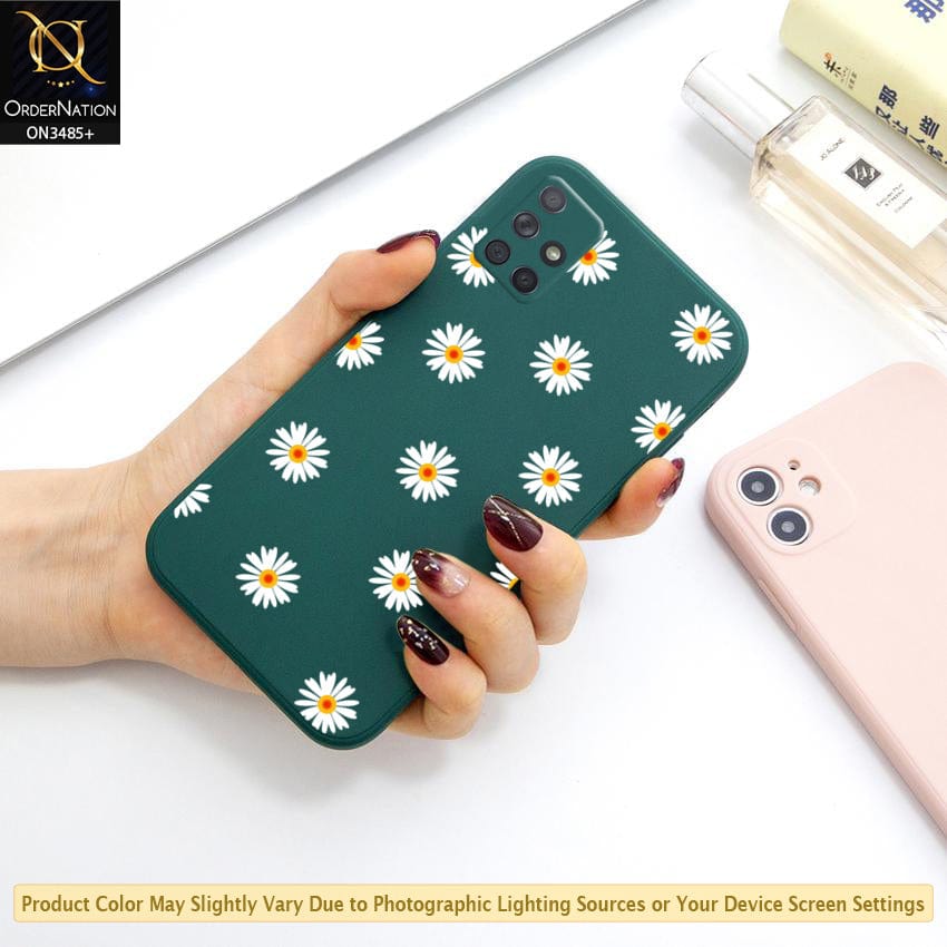 Samsung Galaxy A71 Cover - ONation Daisy Series - HQ Liquid Silicone Elegant Colors Camera Protection Soft Case (Fast Delivery)