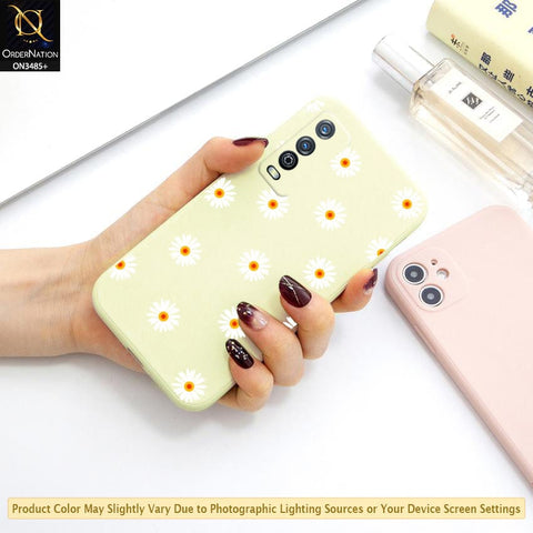 Vivo Y12a Cover - ONation Daisy Series - HQ Liquid Silicone Elegant Colors Camera Protection Soft Case