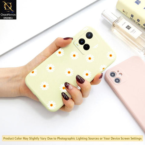 Vivo Y21e Cover - ONation Daisy Series - HQ Liquid Silicone Elegant Colors Camera Protection Soft Case