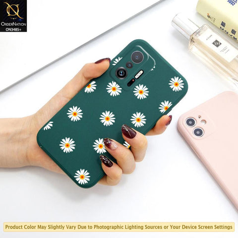 Xiaomi 11T Cover - ONation Daisy Series - HQ Liquid Silicone Elegant Colors Camera Protection Soft Case