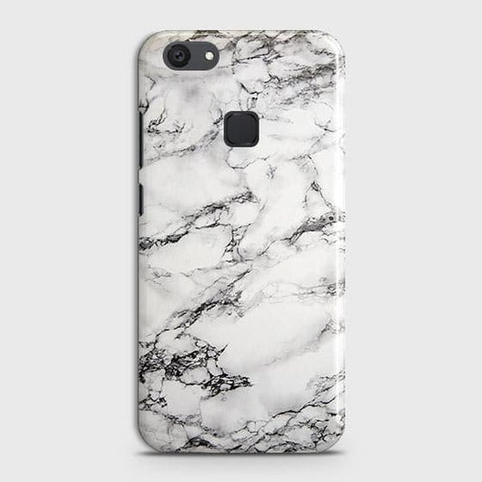 vivo V7 Plus Cover - Matte Finish - Trendy Mysterious White Marble Printed Hard Case with Life Time Colors Guarantee