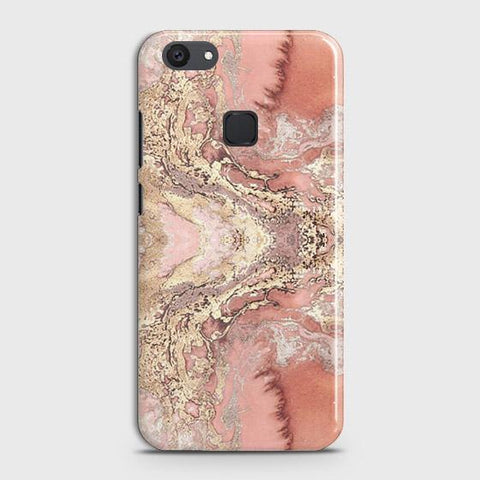 vivo Y81 Cover - Trendy Chic Rose Gold Marble Printed Hard Case with Life Time Colors Guarantee