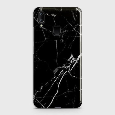 vivo Y93 Cover - Black Modern Classic Marble Printed Hard Case with Life Time Colors Guarantee