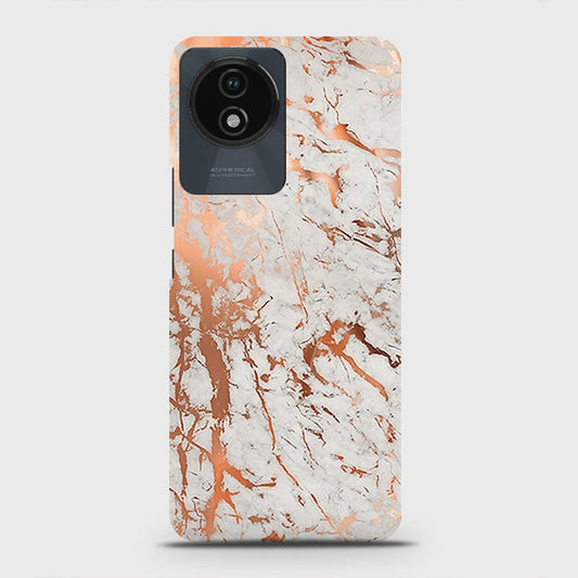 Vivo Y02t Cover - In Chic Rose Gold Chrome Style Printed Hard Case with Life Time Colors Guarantee