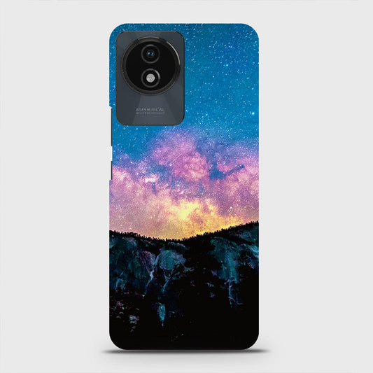 Vivo Y02A Cover - Embrace Dark Galaxy  Trendy Printed Hard Case with Life Time Colors Guarantee