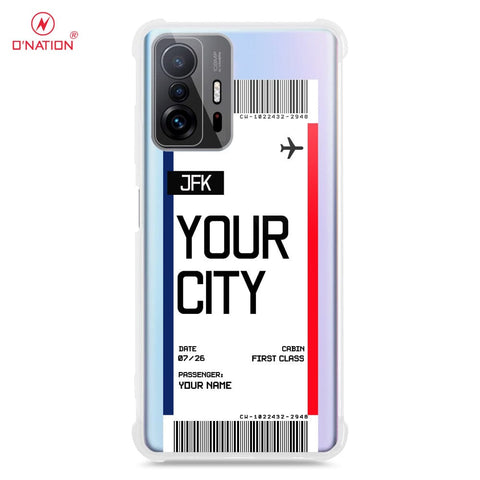 Xiaomi 11T Pro Cover - Personalised Boarding Pass Ticket Series - 5 Designs - Clear Phone Case - Soft Silicon Borders