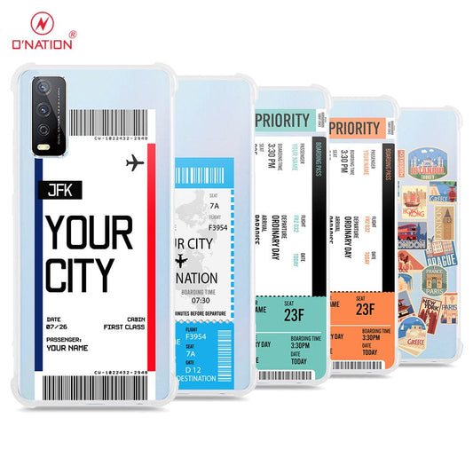 Vivo Y11s Cover - Personalised Boarding Pass Ticket Series - 5 Designs - Clear Phone Case - Soft Silicon Borders