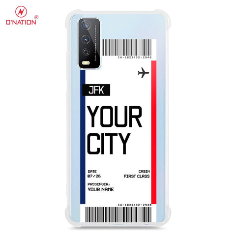 Vivo Y11s Cover - Personalised Boarding Pass Ticket Series - 5 Designs - Clear Phone Case - Soft Silicon Borders