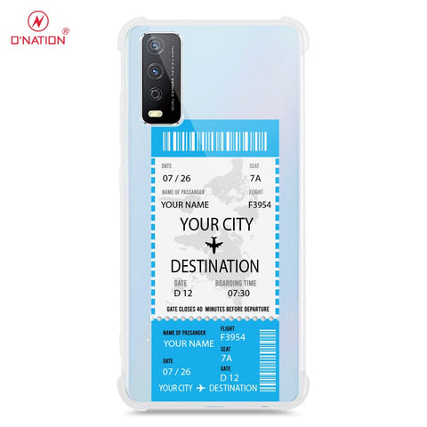 Vivo Y11s Cover - Personalised Boarding Pass Ticket Series - 5 Designs - Clear Phone Case - Soft Silicon Borders