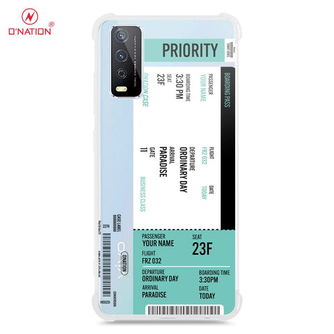 Vivo Y11s Cover - Personalised Boarding Pass Ticket Series - 5 Designs - Clear Phone Case - Soft Silicon Borders