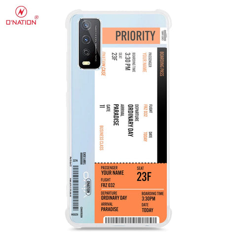 Vivo Y11s Cover - Personalised Boarding Pass Ticket Series - 5 Designs - Clear Phone Case - Soft Silicon Borders