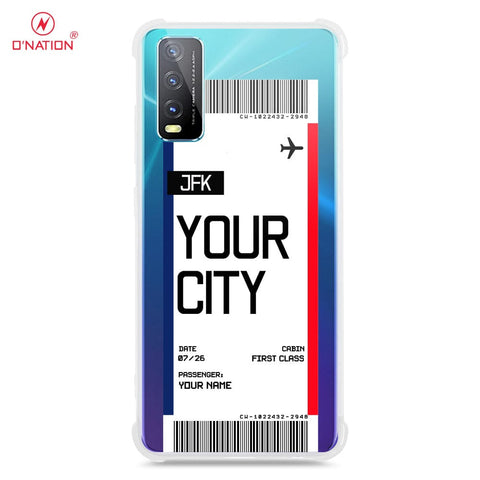 Vivo Y20T Cover - Personalised Boarding Pass Ticket Series - 5 Designs - Clear Phone Case - Soft Silicon Borders