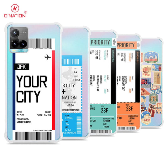 Vivo Y21s Cover - Personalised Boarding Pass Ticket Series - 5 Designs - Clear Phone Case - Soft Silicon Borders