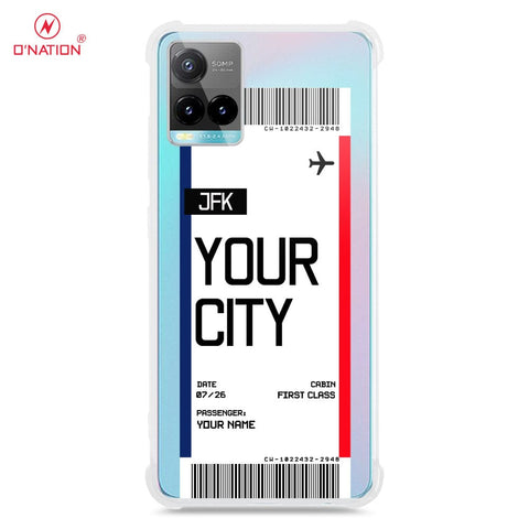 Vivo Y21s Cover - Personalised Boarding Pass Ticket Series - 5 Designs - Clear Phone Case - Soft Silicon Borders