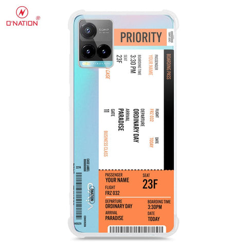 Vivo Y21s Cover - Personalised Boarding Pass Ticket Series - 5 Designs - Clear Phone Case - Soft Silicon Borders