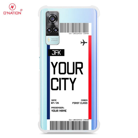 Vivo Y51a Cover - Personalised Boarding Pass Ticket Series - 5 Designs - Clear Phone Case - Soft Silicon Borders