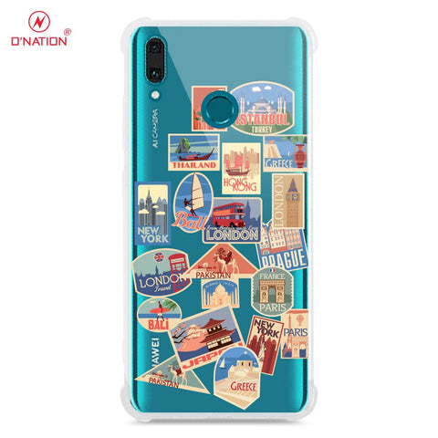 Huawei Y9 2019 Cover - Personalised Boarding Pass Ticket Series - 5 Designs - Clear Phone Case - Soft Silicon Borders